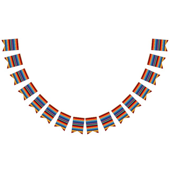 Blue Gold Red Mexican Sarape Bunting (All)