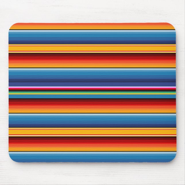 Blue Gold Red Mexican Sarape Mouse Mat (Front)