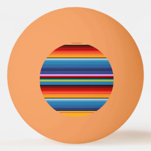 Blue Gold Red Mexican Sarape Ping Pong Ball
