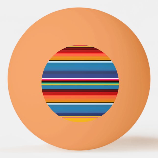 Blue Gold Red Mexican Sarape Ping Pong Ball (Front)