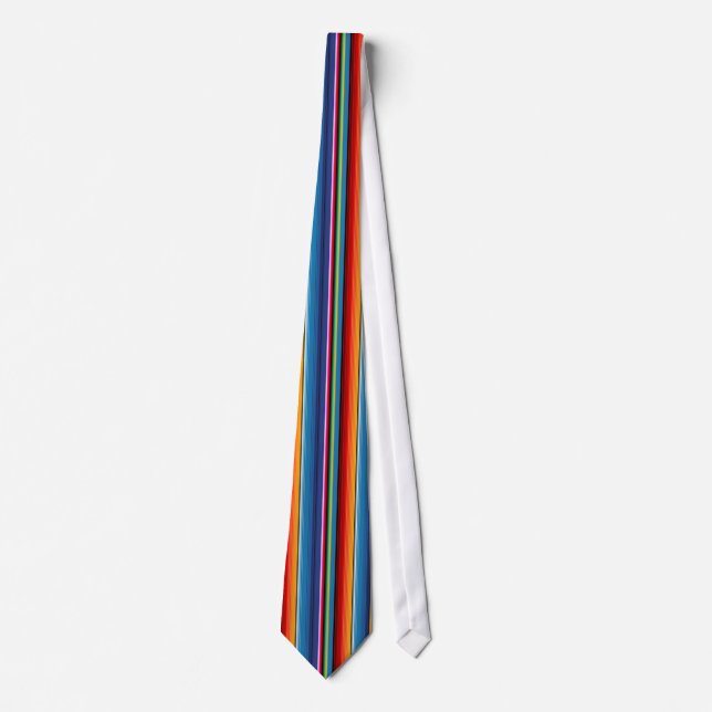 Blue Gold Red Mexican Sarape Tie (Front)