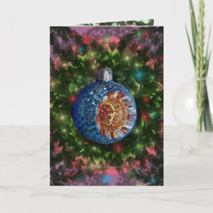 Blue Gold Reflector Bulb Card