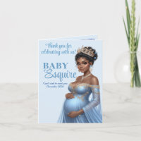 Blue & Gold Royal Baby Shower African American Mum