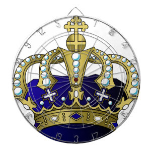 Blue & Gold Royal Crown Dartboard
