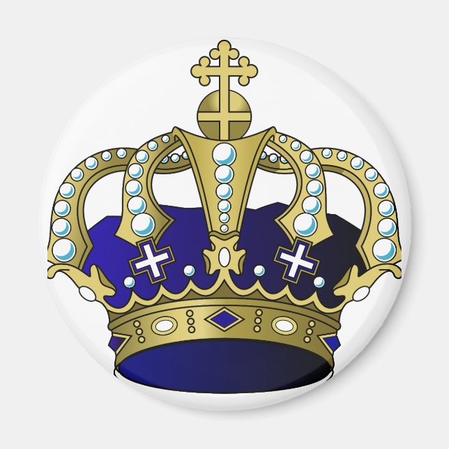 Blue & Gold Royal Crown Magnet (Front)