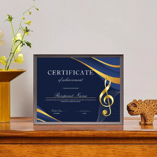 Blue Gold Senior Recital Music Award Certificate
