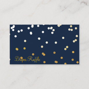 Blue & Gold Shiny Confetti Dots Diaper Raffle Enclosure Card