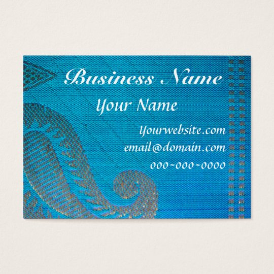 Blue & Gold Silk Paisley Cloth Business Card