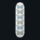 Blue Gold Sparkle Butterflies Skateboard<br><div class="desc">Cute and girly skateboard featuring blue and gold butterflies with sparkles.</div>