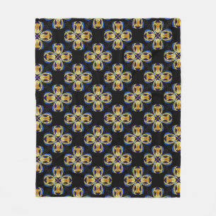 Blue gold star endless pattern fleece blanket
