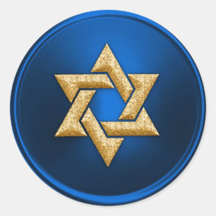 Blue Gold Star of David Envelope Seal