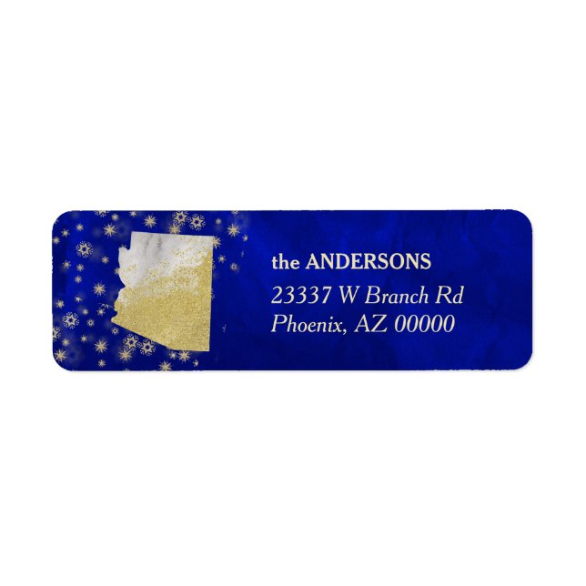 Blue Gold Stars Arizona Return Address (Front)