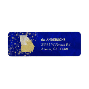 Blue Gold Stars Georgia Return Address