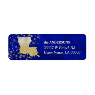 Blue Gold Stars Louisiana Return Address
