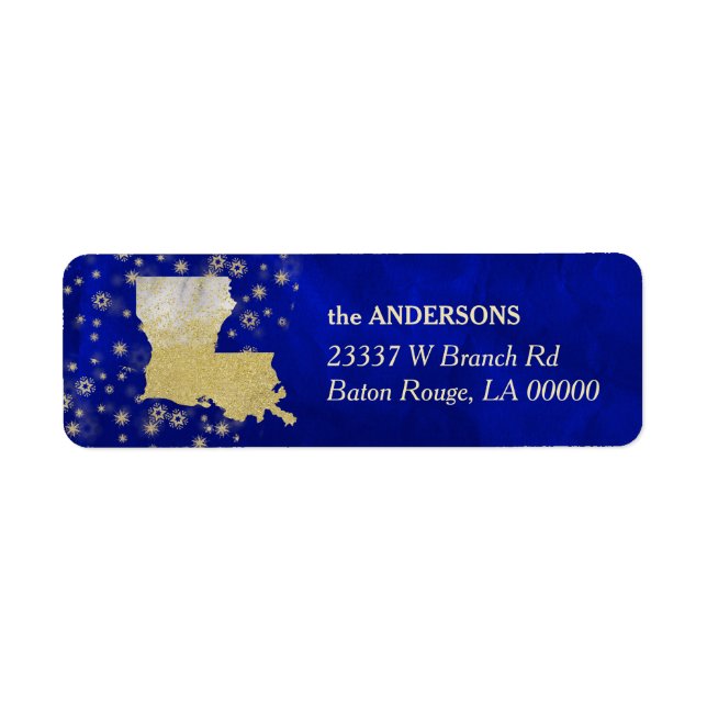Blue Gold Stars Louisiana Return Address (Front)