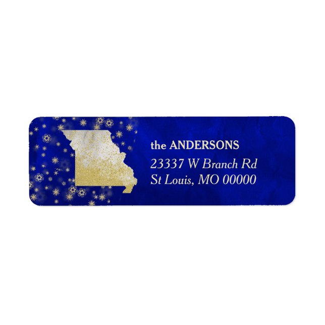 Blue Gold Stars Missouri Return Address (Front)
