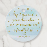 Blue & Gold Stars Pop It Open Baby Shower