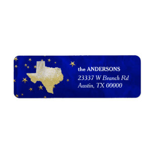 Blue Gold Stars Texas Return Address