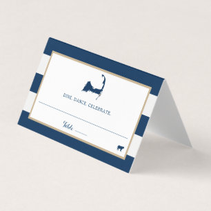 Blue Gold Stripes Chatham Cape Cod Wedding Seating