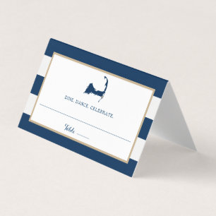 Blue Gold Stripes Chatham Cape Cod Wedding Seating