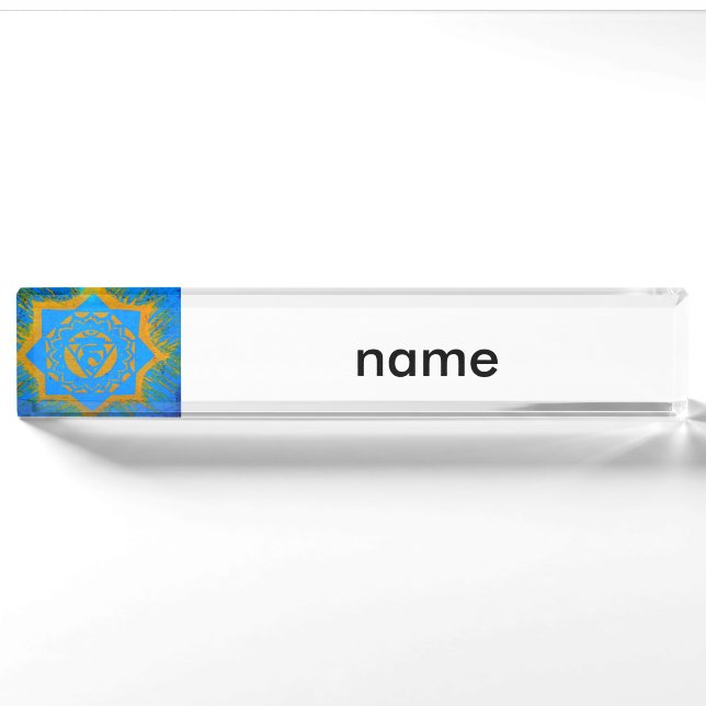 blue gold tantric star nameplate (Front)