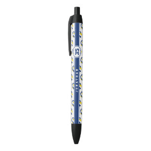 blue gold team colours volleyball player name black ink pen
