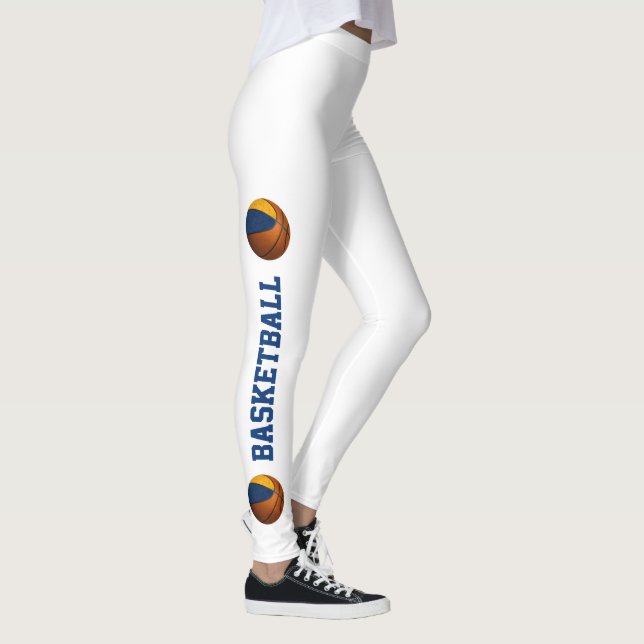 blue gold team spirit girls basketball leggings (Right)