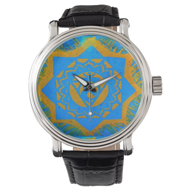 blue gold tibetan design watch (Front)