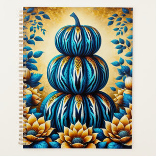 Blue & Gold Tiger Stripe Pumpkin Planner