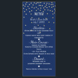 Blue & Gold Tiny Confetti Wedding Menu Card<br><div class="desc">Blue & Gold Tiny Confetti Wedding Menu Card</div>