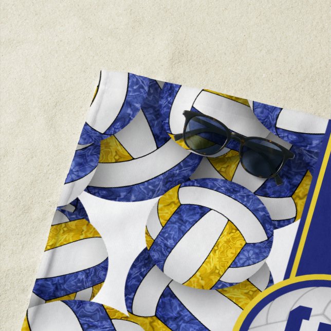 blue gold volleyball sports team colours gifts beach towel (In Situ)