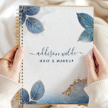Blue Gold Watercolor Botanical Leaves Business Planner<br><div class="desc">Elevate your planning with this stunning blue and gold watercolor botanical leaves design. Perfect for business women in the beauty industry, this planner combines elegance and functionality. The unique watercolor artwork adds a touch of sophistication to your daily organisation. Ideal for hair stylists, makeup artists, and cosmetologists who appreciate a...</div>