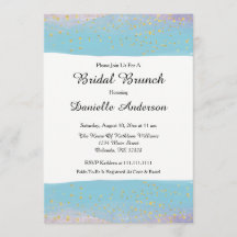 Blue & Gold Watercolor Bridal Shower Invitation