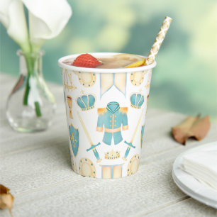 Blue & Gold Watercolour Little Prince Birthday Paper Cups