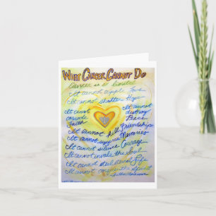 Blue & Gold What Cancer Cannot Do Greeting Card