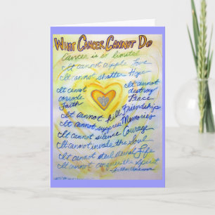 Blue & Gold What Cancer Cannot Do Greeting Card