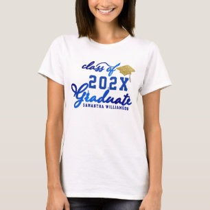 Blue Gold White Class of 2024 Graduate Graduation T-Shirt