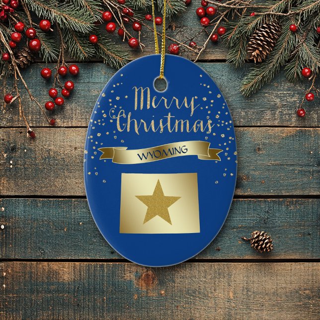 Blue Gold Wyoming Star Ceramic Tree Decoration (Creator Uploaded)