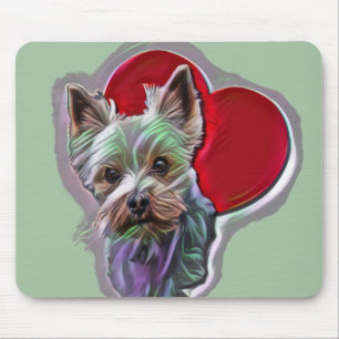 Blue Gold Yorkshire Yorkie Terrier Mouse Mat