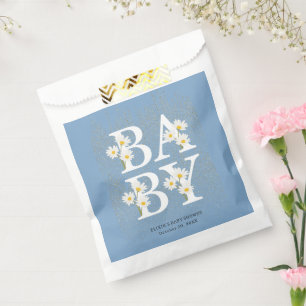 Blue Golden Daisy Glitter Glow Baby Shower Favour Bags