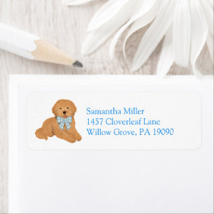 Blue Golden Doodle Puppy Return Address Label