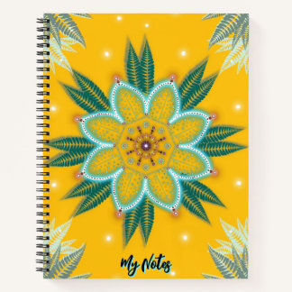 Blue Golden Mandala flower Design Notebook