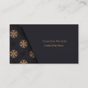 Blue Golden Mandala Reiki Spiritual Energy Healer Business Card