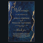 Blue Golden Marble Agate Wedding Ceremony Program<br><div class="desc">For further customisation,  please click the "customise further" link and use our design tool to modify this template. If you prefer Thicker papers / Matte Finish,  you may consider to choose the Matte Paper Type. 
 If you need help or matching items,  please contact me.</div>