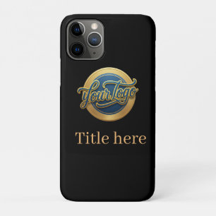 blue golden your logo business title website edita iPhone 11 pro case