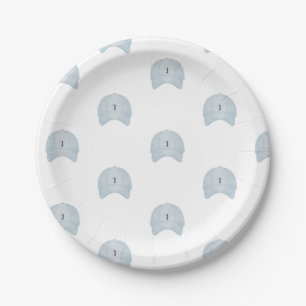 Blue golf cap paper plate