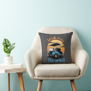 Blue Golf Cart Pillow