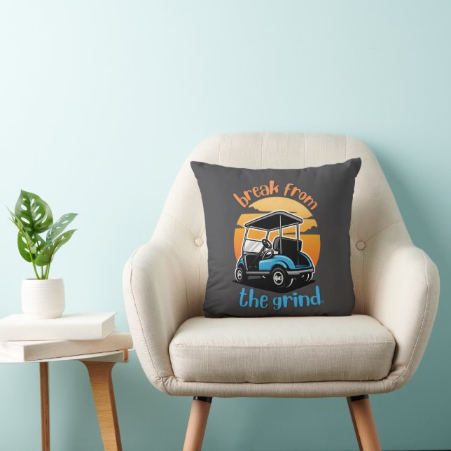 Blue Golf Cart Pillow (Chair)