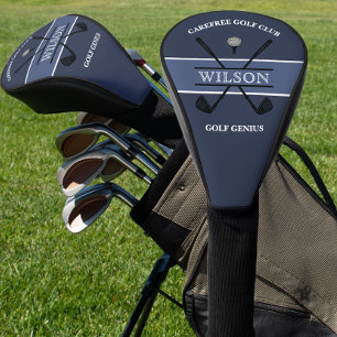 Blue Golf Club Logo Name Head Cover