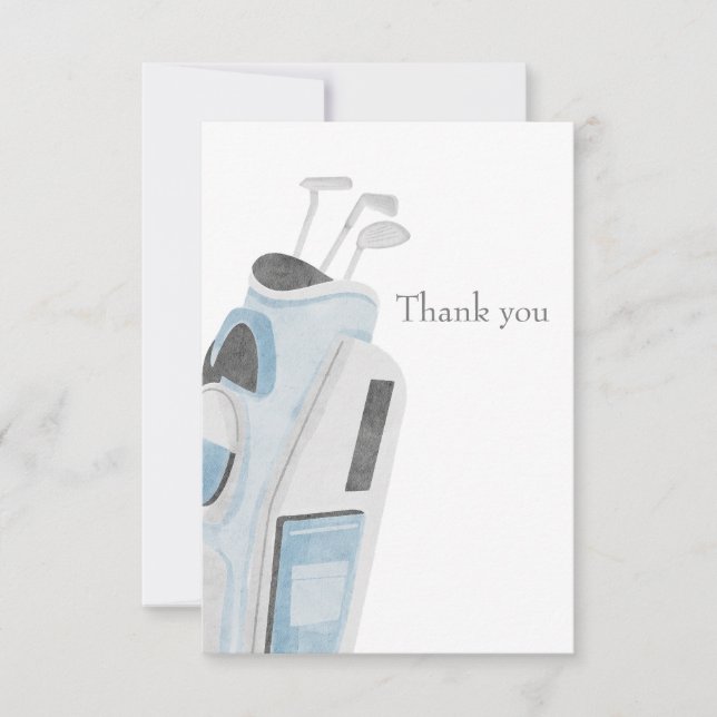 Blue golf club thank you card   (Front)